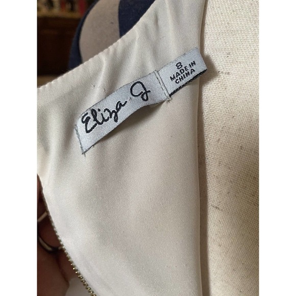 Eliza J Sheath Shift‎ Dress Knit Jersey Geometric Bright Business 8 Medium - Picture 4 of 5